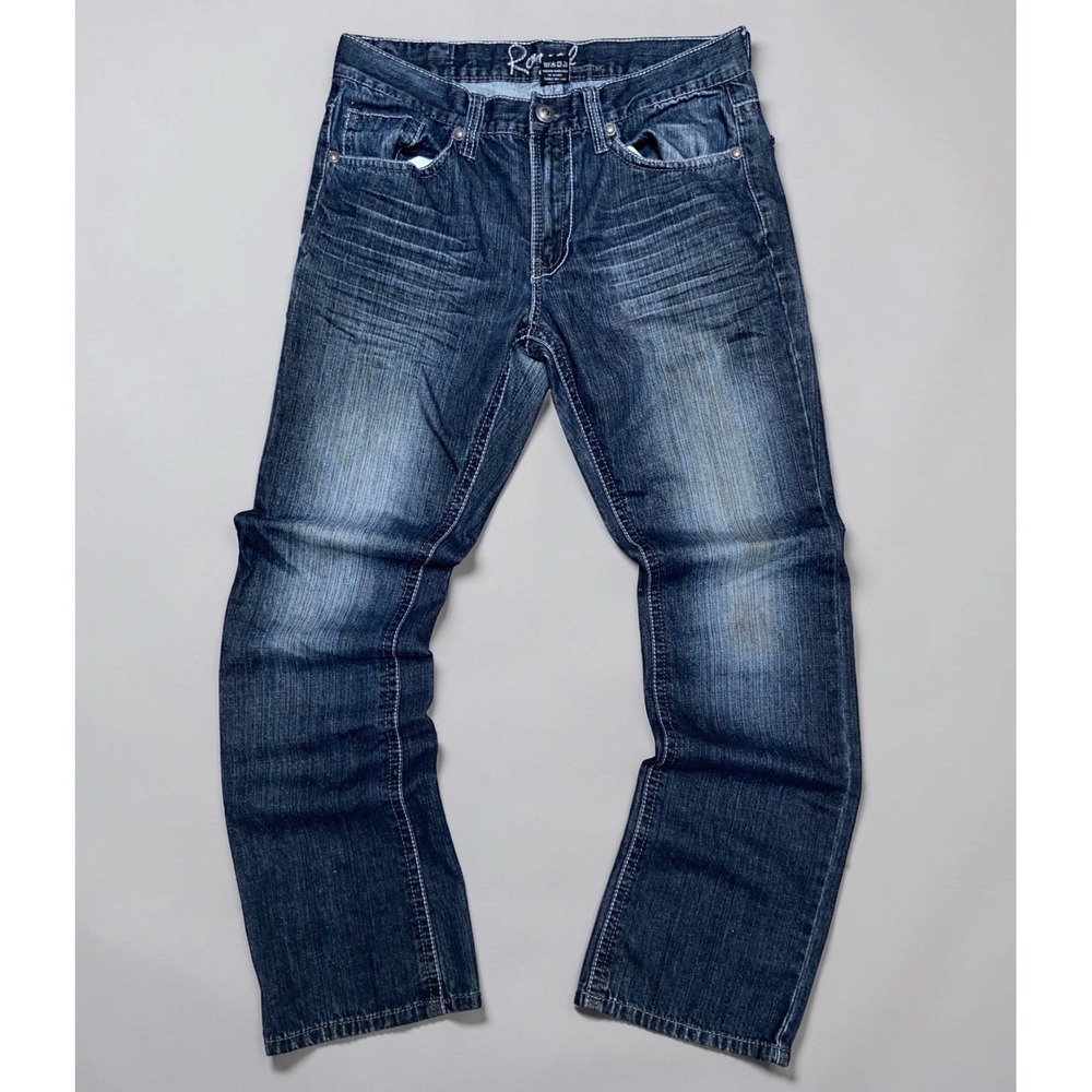 Royal Denim Men's Y2K Jeans Faded Streetwear Size 32x32 Blue Indigo Western